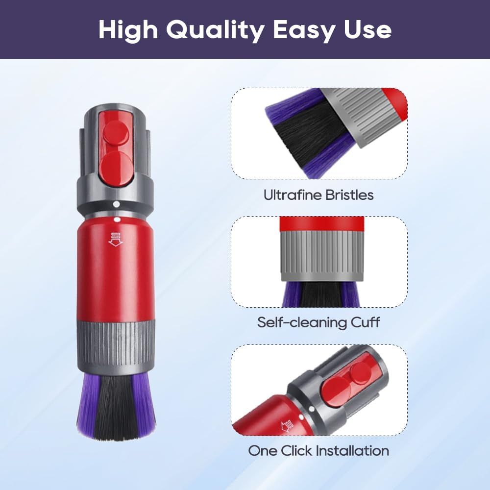 Traceless Scratch-ree Dusting Brush Compatible with Dyson V7 V8 V10 V11 V12 V15 Gen5 detect and Gen5 outsize Vacuum Cleaners, Handy Sel-cleaning Sot Bristles NOT or Digital Slim Series Awezingly
