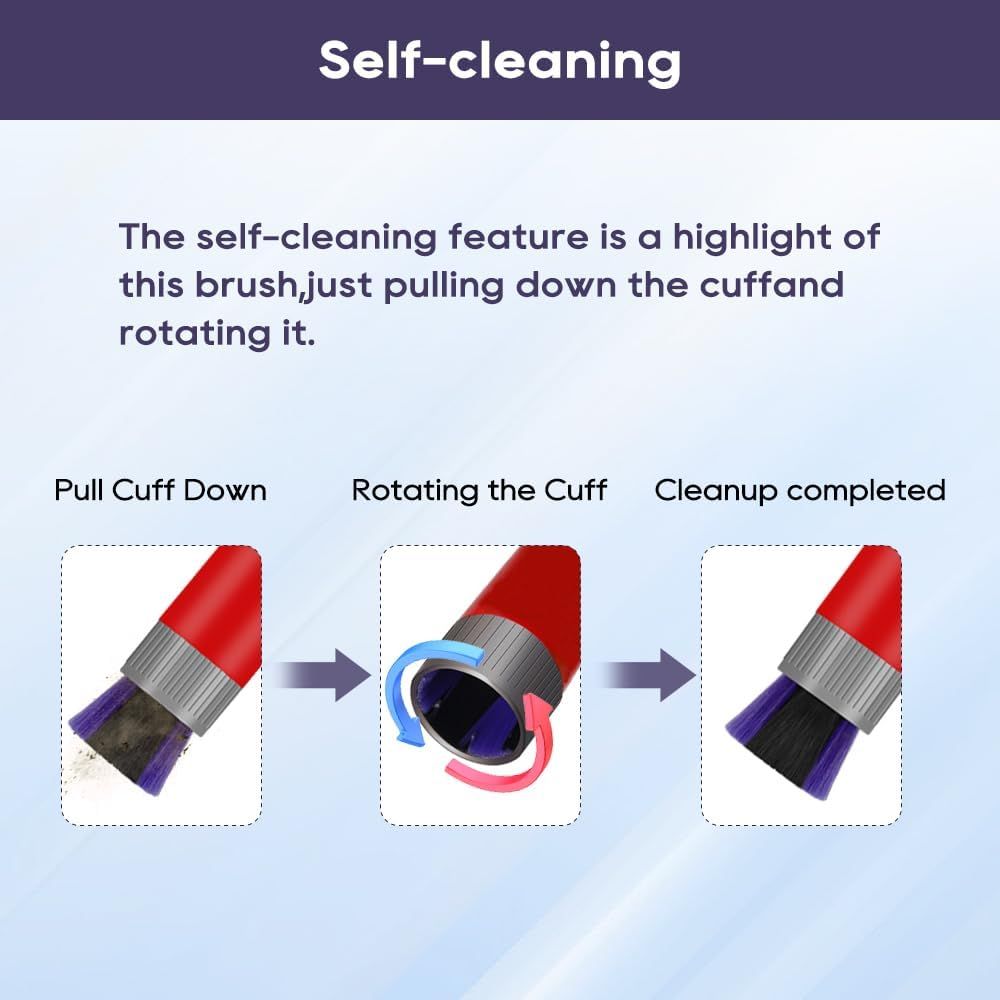 Traceless Scratch-ree Dusting Brush Compatible with Dyson V7 V8 V10 V11 V12 V15 Gen5 detect and Gen5 outsize Vacuum Cleaners, Handy Sel-cleaning Sot Bristles NOT or Digital Slim Series Awezingly