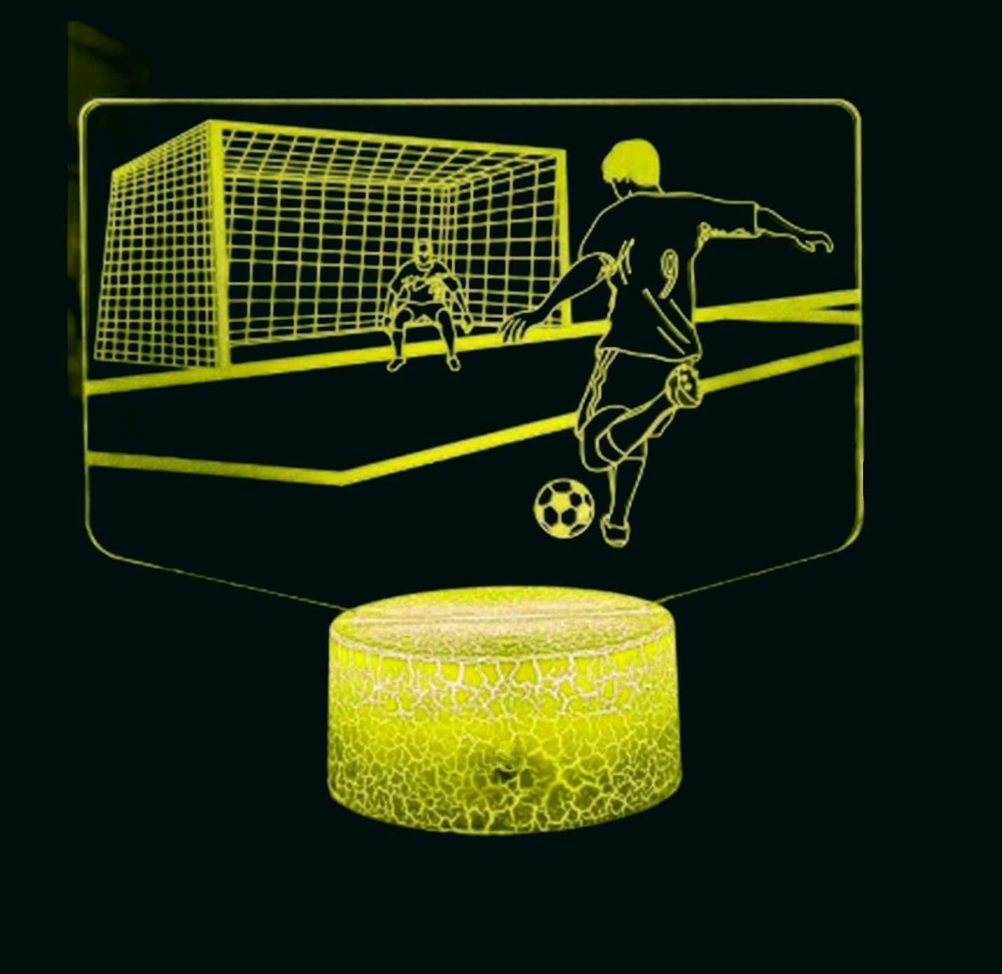 3D Football Soccer Night Light Table Desk Optical Illusion Lamps 16 Color Changing Lights LED Table Lamp Xmas Home Love Birthday babies babies Gift