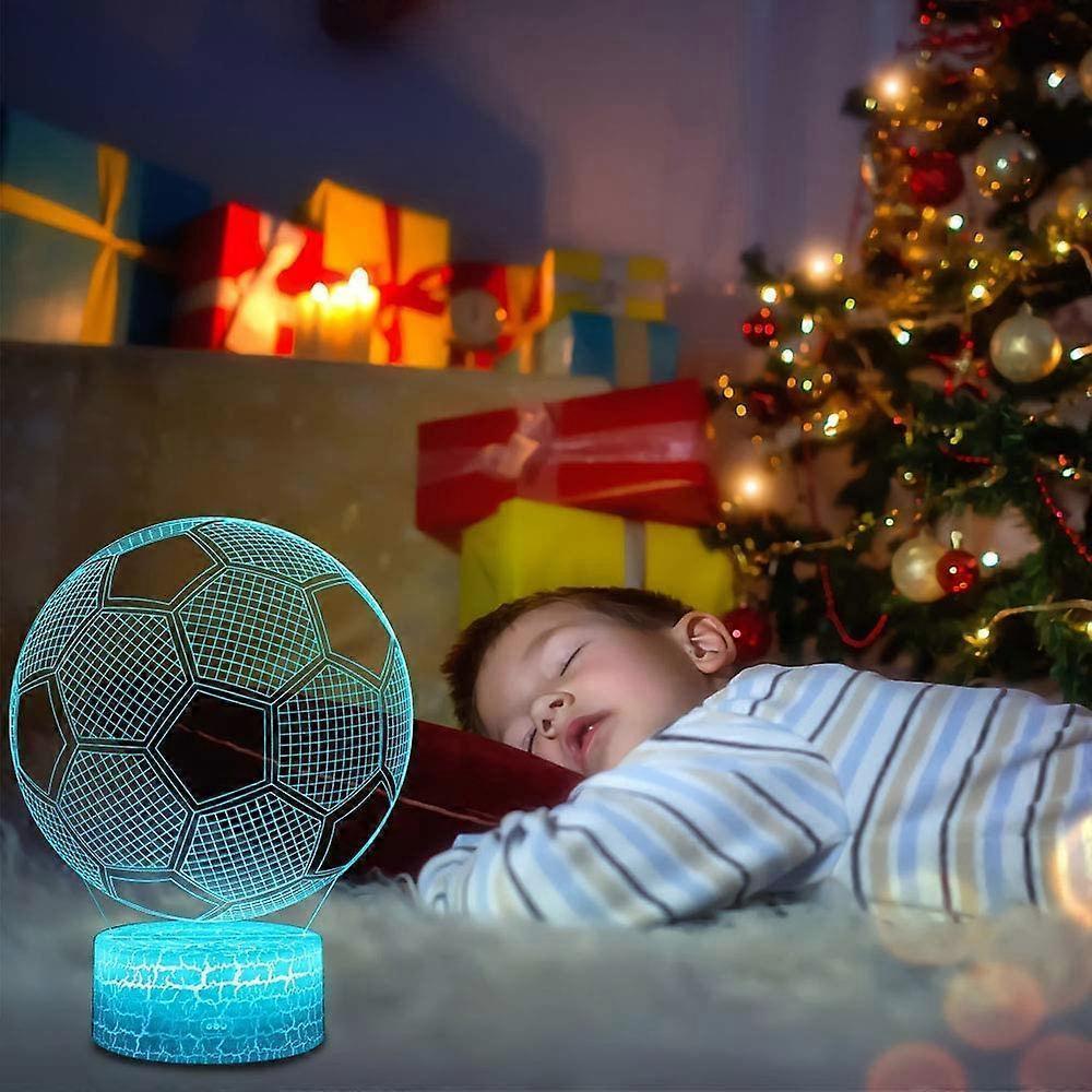 Football 3D Lamp, LED Night Light Illusion Lamps 7 Colors Changing Touch Control USB Optical Desk Lamp, Bedside Lamps for babies Christmas Birthday Best Unique