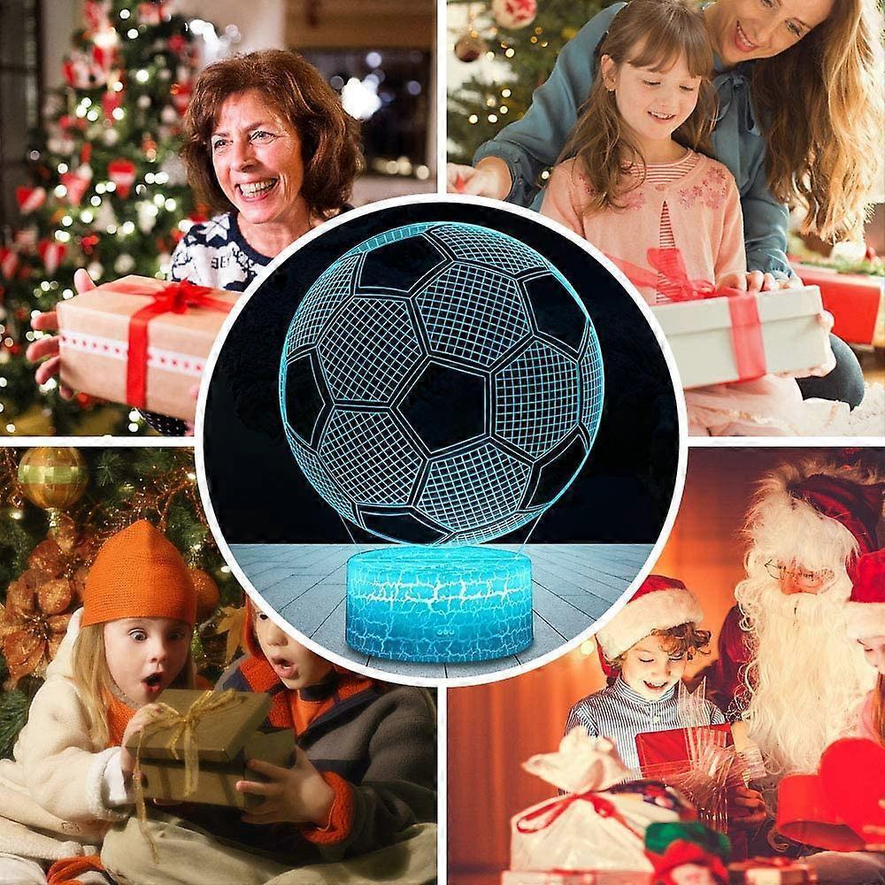 Football 3D Lamp, LED Night Light Illusion Lamps 7 Colors Changing Touch Control USB Optical Desk Lamp, Bedside Lamps for babies Christmas Birthday Best Unique