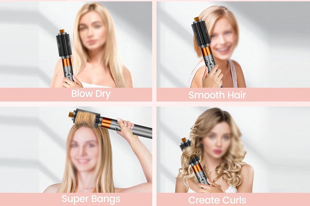 Large Round Volumizing Brush Attachment Compatible with Dyson Airwrap HS01/05/08-Gold Awezingly