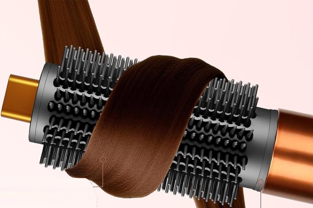 Large Round Volumizing Brush Attachment Compatible with Dyson Airwrap HS01/05/08-Gold Awezingly