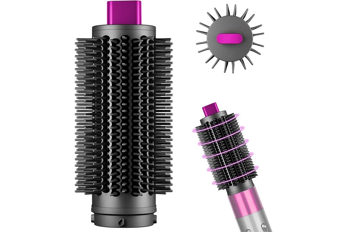 Large Round Volumizing Brush Attachment Compatible with Dyson Airwrap HS01/05/08-Gold Awezingly
