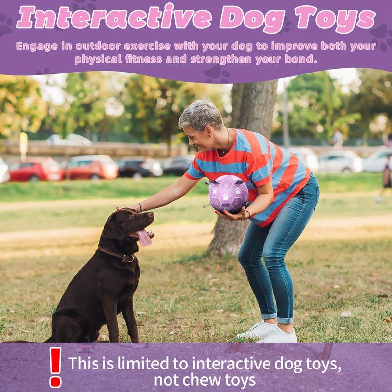 Durable Dog Soccer Ball Toy, 15cm Inflatable Soccer Ball, Teething and Entertainment Training Ball, Includes Pump - Pink Unique