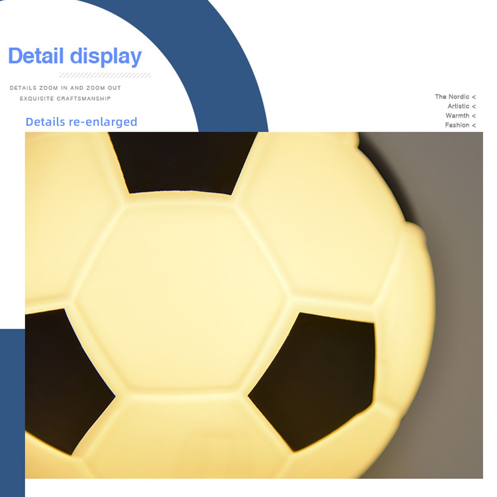 Soccer Remote Control LED Night Light Solid Wood Glass Small Table Lamp Remote Dimming Bedside Bedroom Study Decoration Unique