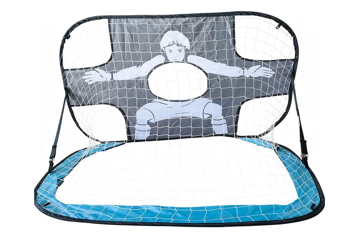 2 in 1 Portable Foldable Soccer Goal with Detachable Target - Blue Unique