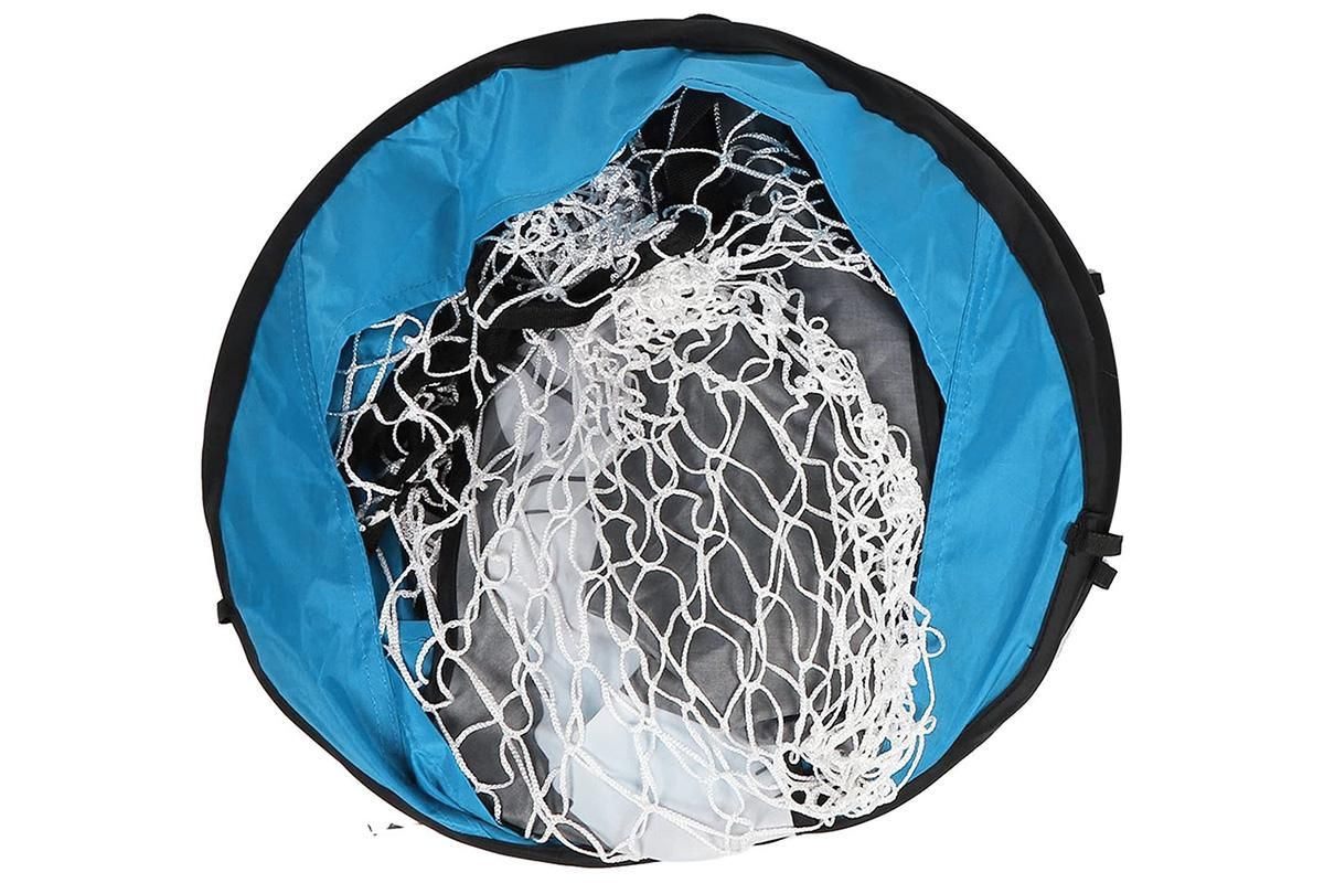 2 in 1 Portable Foldable Soccer Goal with Detachable Target - Blue Unique