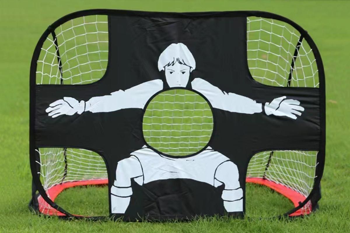 2 in 1 Portable Foldable Soccer Goal with Detachable Target - Red Unique