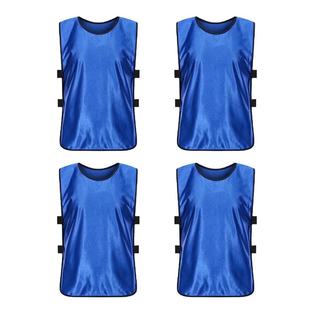 4Pcs Scrimmage Training Vest Team Sports Games Practice Jersey Blue Awezingly