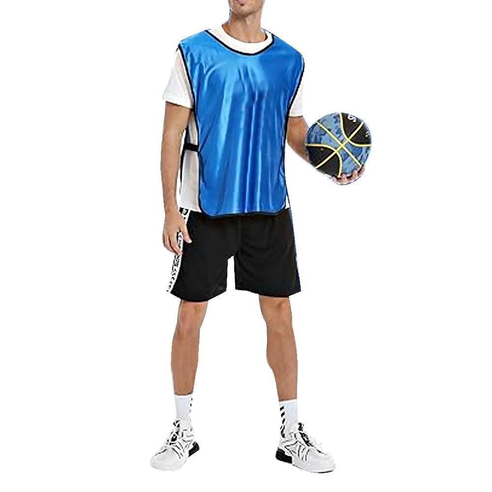 4Pcs Scrimmage Training Vest Team Sports Games Practice Jersey Blue Awezingly