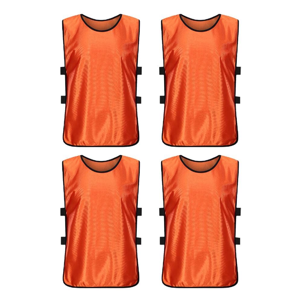 4Pcs Scrimmage Training Vest Team Sports Games Practice Jersey Blue Awezingly