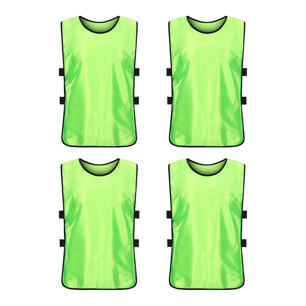 4Pcs Scrimmage Training Vest Team Sports Games Practice Jersey Blue Awezingly