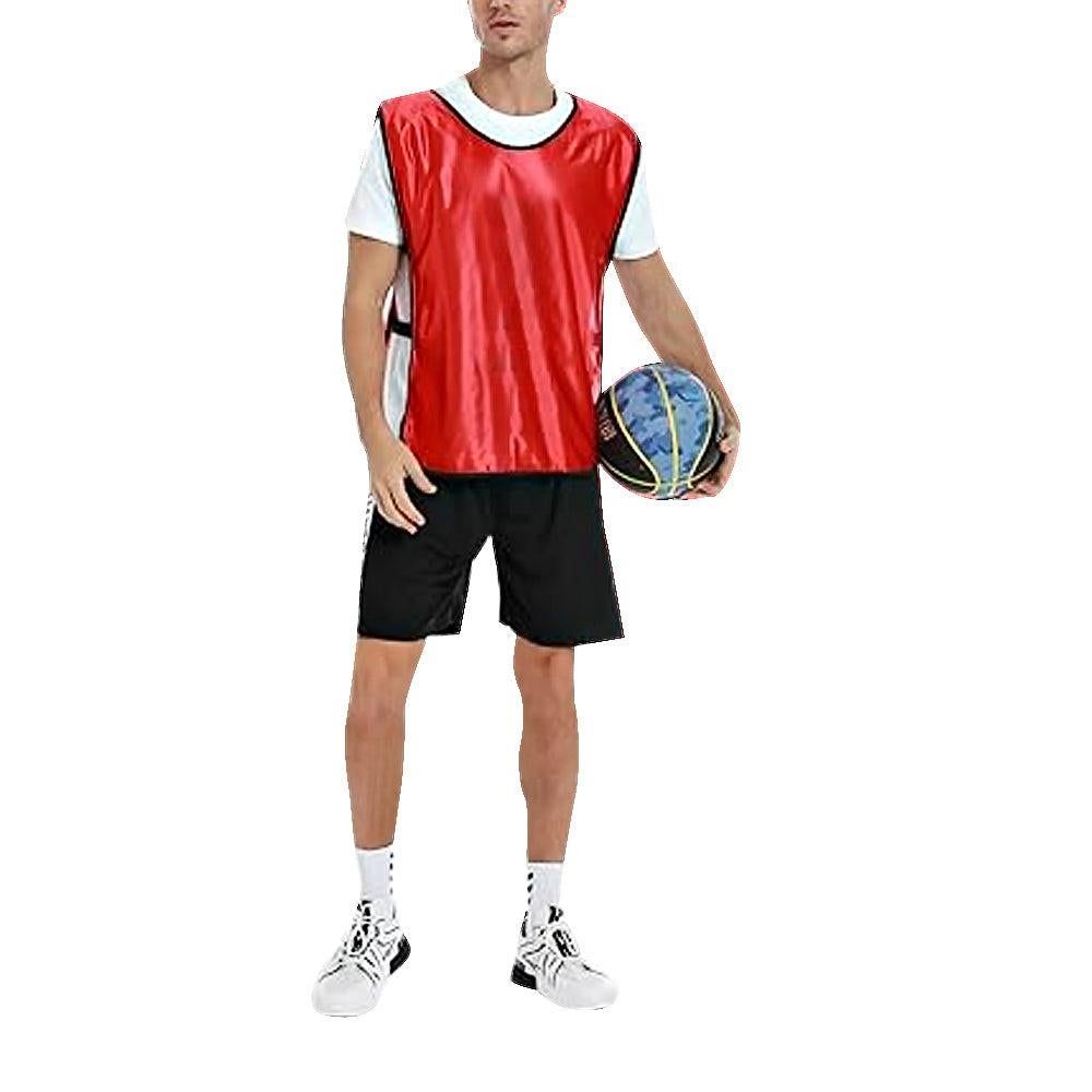 4Pcs Scrimmage Training Vest Team Sports Games Practice Jersey Red Awezingly