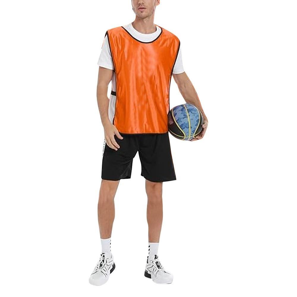 4Pcs Scrimmage Training Vest Team Sports Games Practice Jersey Orange Unique