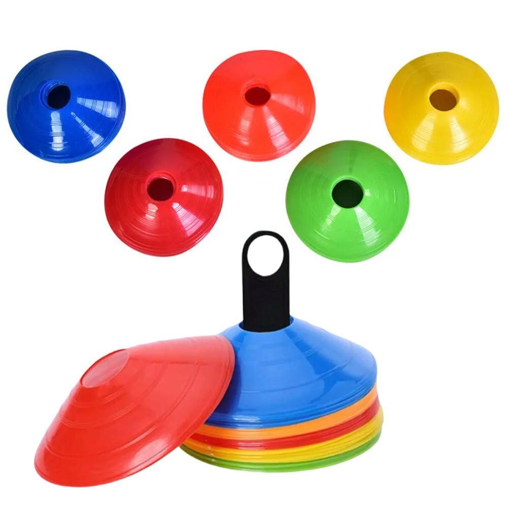 50Pcs Soccer Cones with Storage Bags and Brackets Sports Training Marker Discs Unique