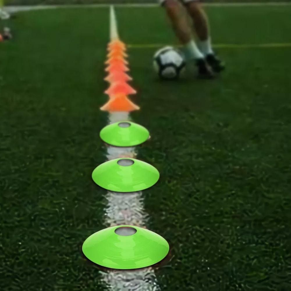 50Pcs Soccer Cones with Storage Bags and Brackets Sports Training Marker Discs Unique