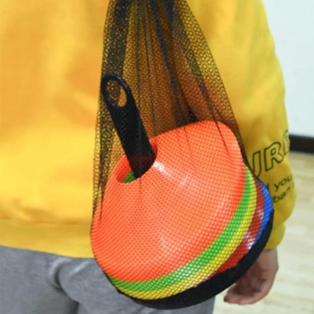 50Pcs Soccer Cones with Storage Bags and Brackets Sports Training Marker Discs Unique