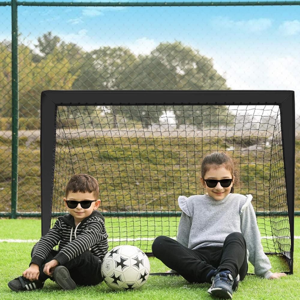 Portable Soccer Goal Net Quick Set-up Training Equipment for Backyard Soccer Black Unique