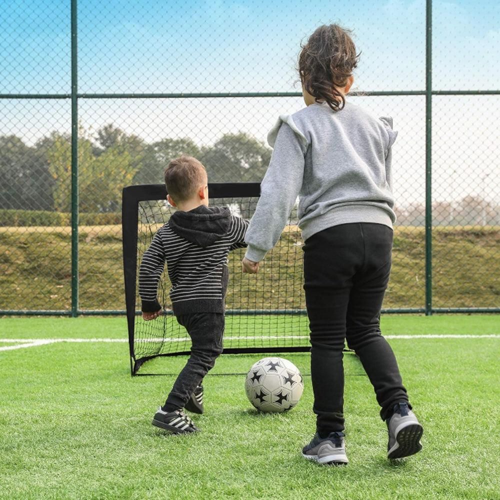 Portable Soccer Goal Net Quick Set-up Training Equipment for Backyard Soccer Black Unique