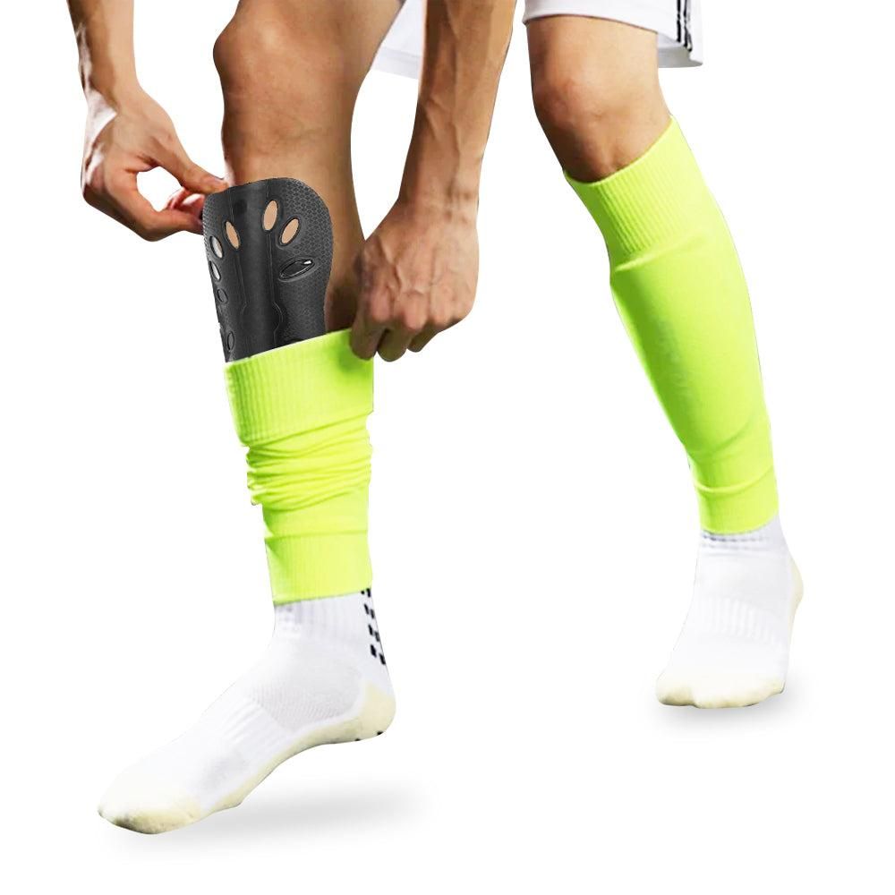 Pair of Soccer Shin Guards Breathable Calf Protective Gear for Adults Black Unique