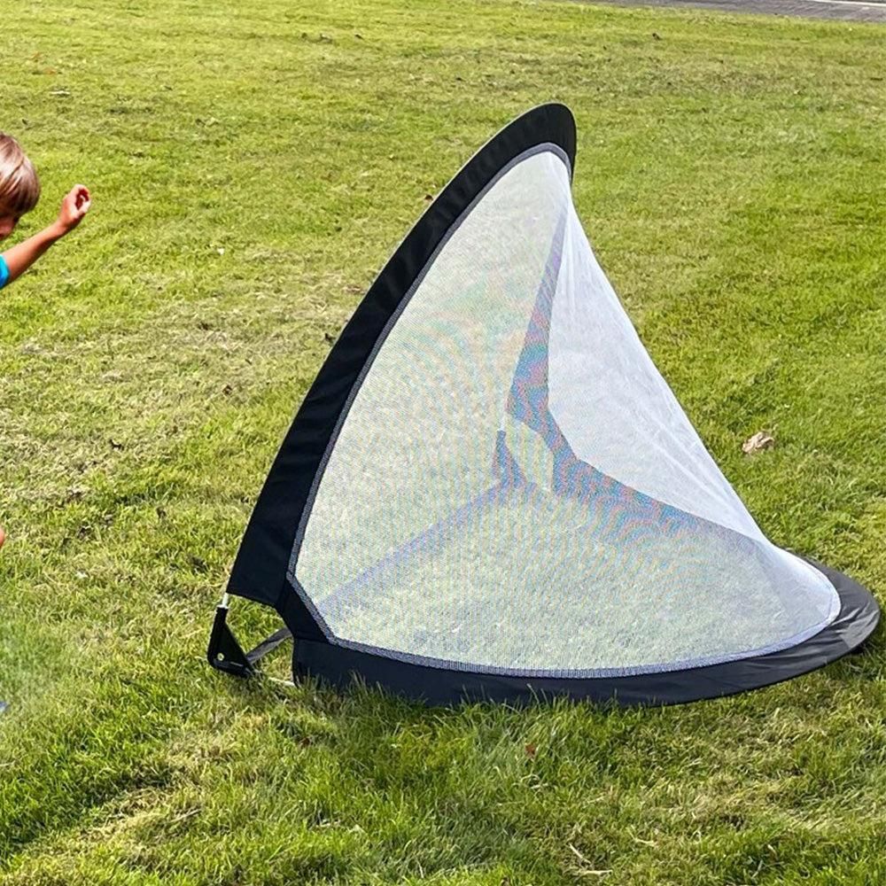 Portable Pop-Up Soccer Goal Set with 3 Ground Pegs and Carry Storage Bag Black Unique