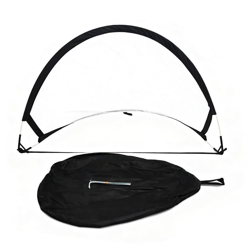 Portable Pop-Up Soccer Goal Set with 3 Ground Pegs and Carry Storage Bag Black Unique