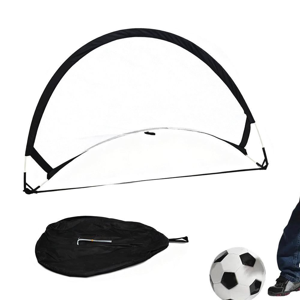Portable Pop-Up Soccer Goal Set with 3 Ground Pegs and Carry Storage Bag Blue