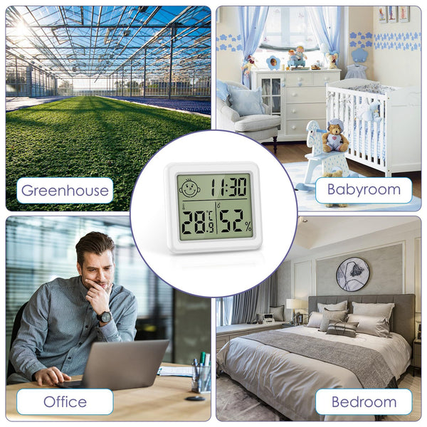 Digital Hygrometer Thermometer,Indoor Thermometer with High Accuracy, Temperature and Humidity Meter with Clock,Indoor Humidity Awezingly