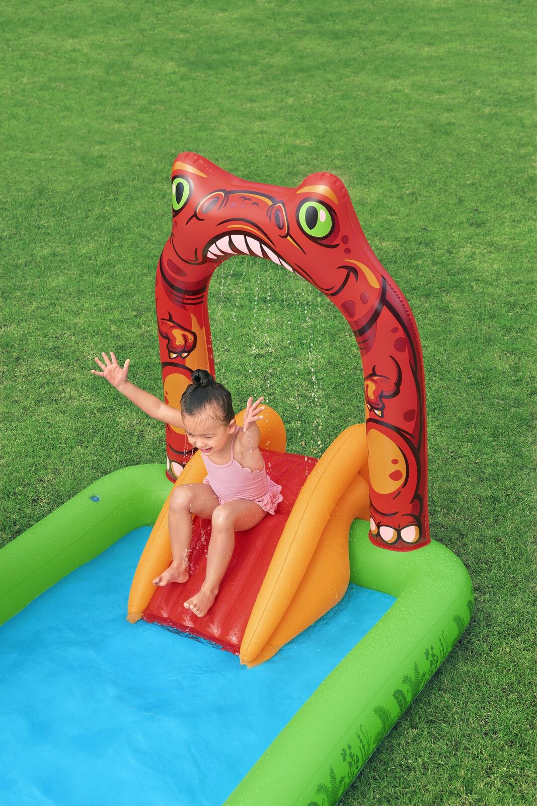 190L Jurassic Splash Water Play Centre, Bright Dinosaur Theme with Slide Awezingly