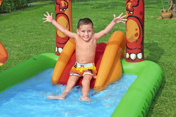 190L Jurassic Splash Water Play Centre, Bright Dinosaur Theme with Slide Awezingly