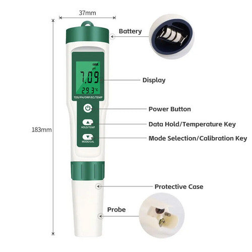 7 in 1 PH Meter Water Quality Monitor Tester Pen and one Bestway Surface Skimmer Awezingly