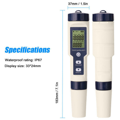 5 in 1 PH Meter Water Quality Monitor Tester Pen and one Bestway Surface Skimmer Awezingly