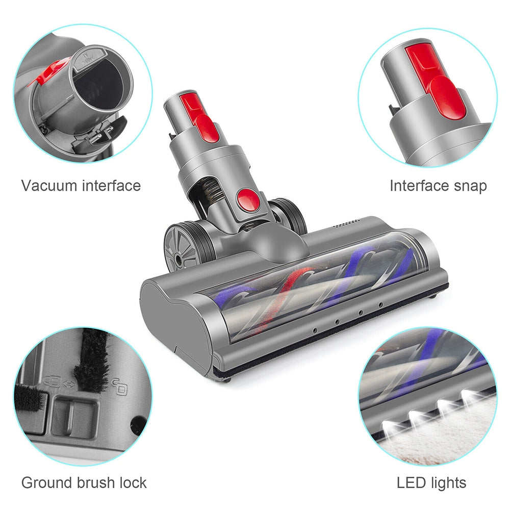 Turbo Brush Roller Head Electric Floor Carpet Head LED For Dyson V7 V8 V10 V11 V15 Awezingly