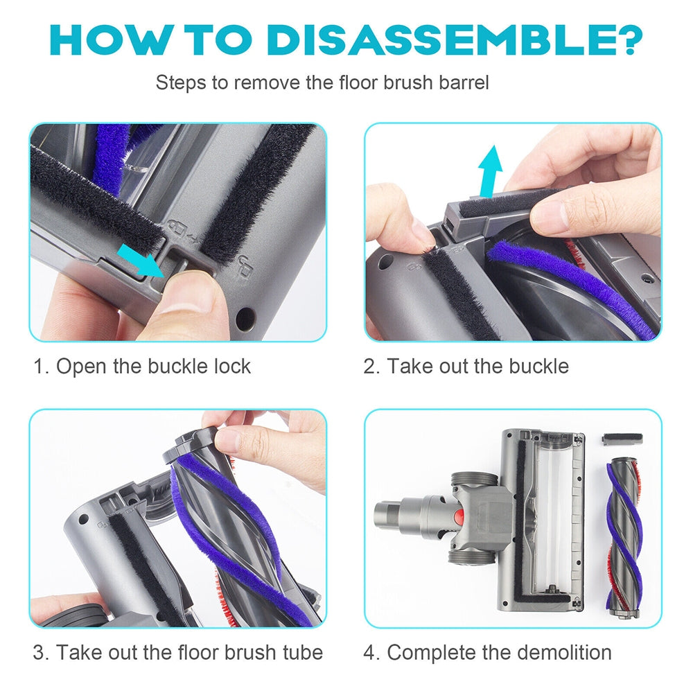 Turbo Brush Roller Head Electric Floor Carpet Head LED For Dyson V7 V8 V10 V11 V15 Awezingly