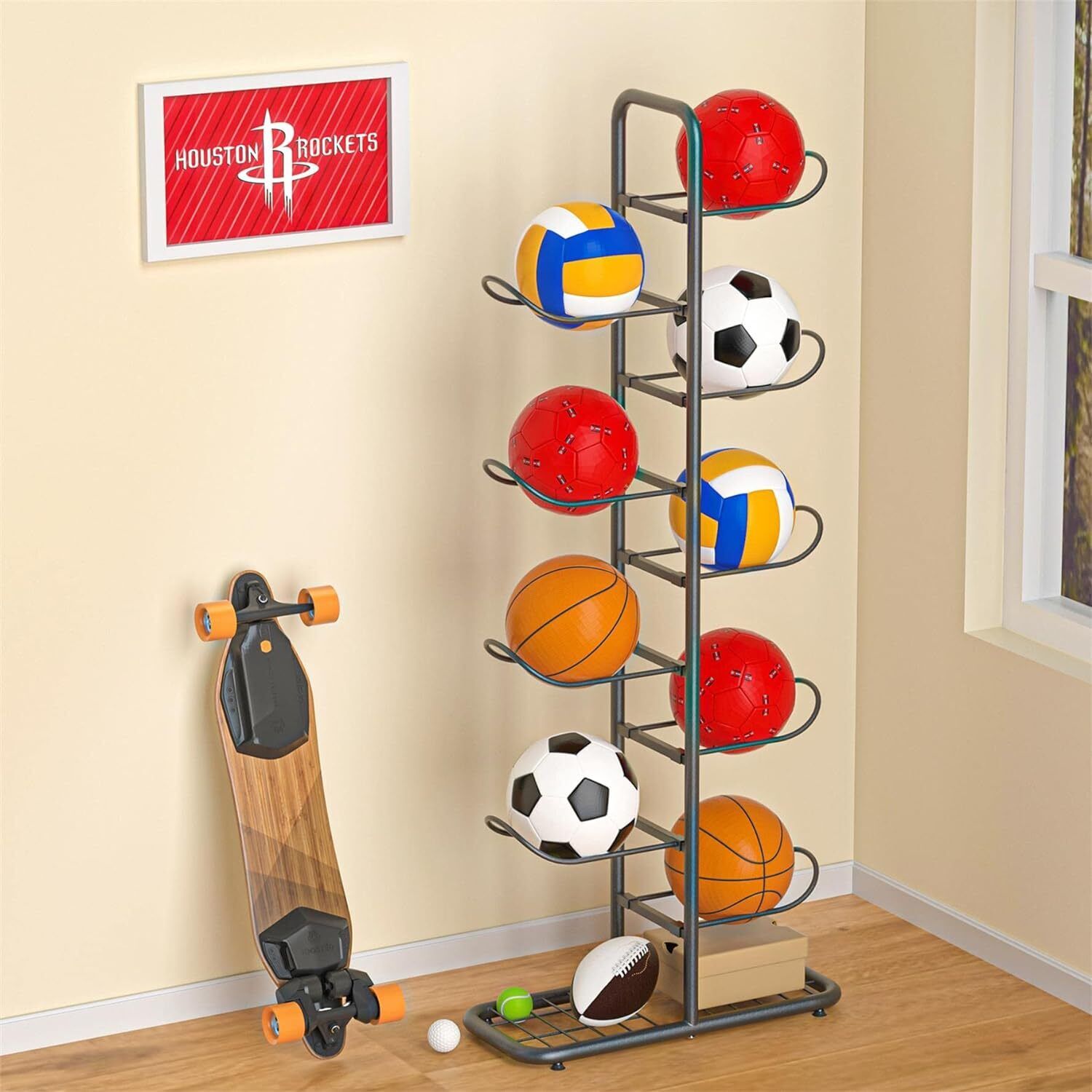 Basketball Soccer Storage Rack Sport Ball Organizer Ball Holder Display Stand Unique