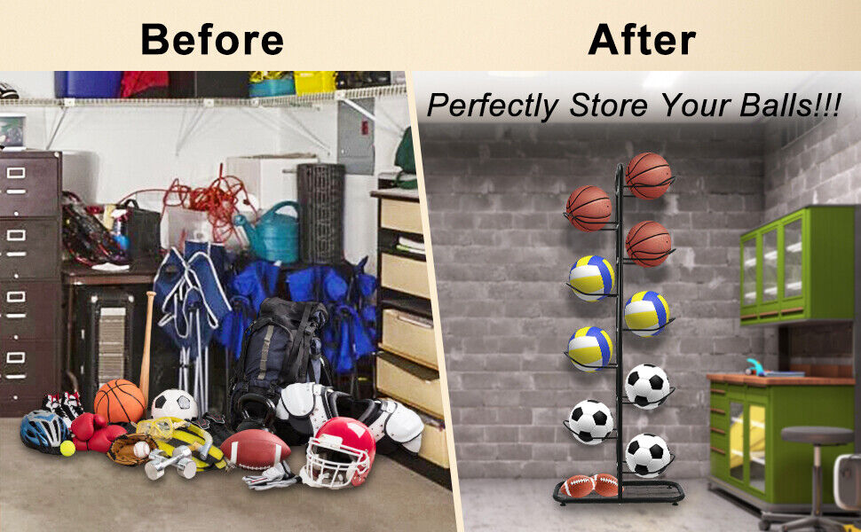Basketball Soccer Storage Rack Sport Ball Organizer Ball Holder Display Stand Unique