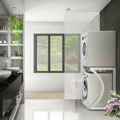 ORIGINAL Dryer Stand Maxi: Portable Dryer Rack Heavy Duty Steel Capacity white for Washer/Dryer/Mini Fridge Awezingly