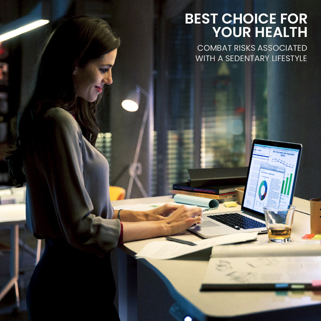 FORTIA 173W x 173W x 75D 3-Motor 120kg Load Adjustable Electric Sit to Stand Up Corner Desk - Walnut/Black Frame Fortia