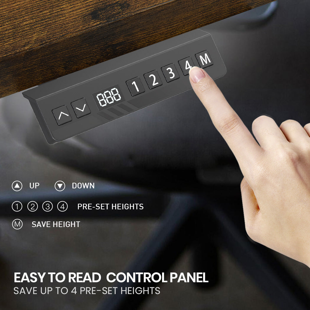 FORTIA 173W x 173W x 75D 3-Motor 120kg Load Adjustable Electric Sit to Stand Up Corner Desk - Walnut/Silver Frame Fortia