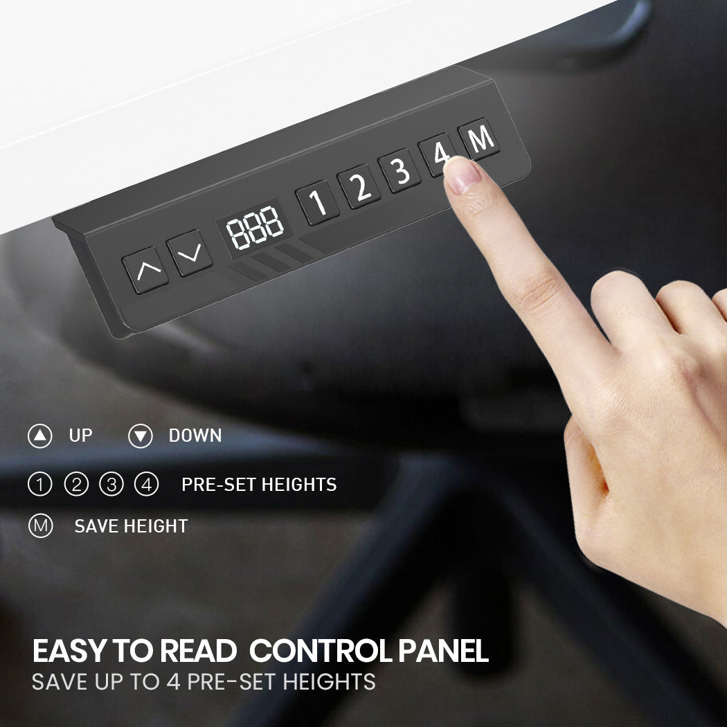 FORTIA 173W x 173W x 75D 3-Motor 120kg Load Adjustable Electric Sit to Stand Up Corner Desk - White/White Frame Fortia