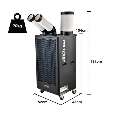POLYCOOL 4.5kW Portable Industrial Spot Cooler, with Twin Cooling Ducts, 15A Plug