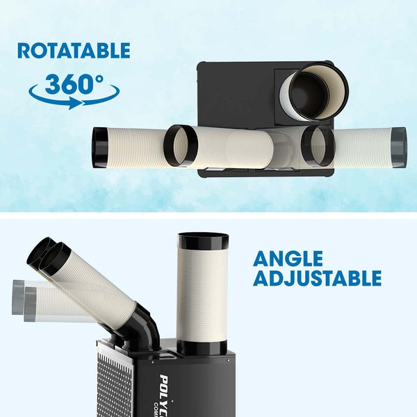 POLYCOOL 4.5kW Portable Industrial Spot Cooler, with Twin Cooling Ducts, 15A Plug Polycool