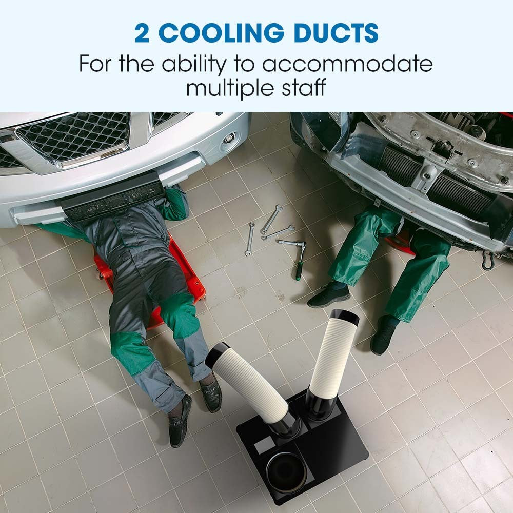 POLYCOOL 4.5kW Portable Industrial Spot Cooler, with Twin Cooling Ducts, 15A Plug Polycool