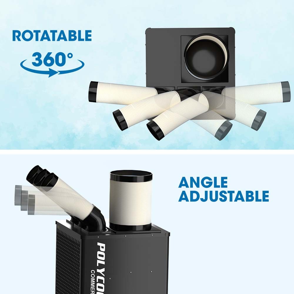 POLYCOOL 6.5kW Portable Industrial Spot Cooler, with Triple Cooling Ducts, 15A Plug Polycool