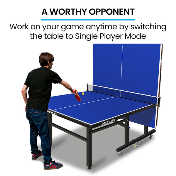 Proflex Table Tennis Table, with 4 Player Ping Pong Paddle and Pingpong Ball Pack Awezingly