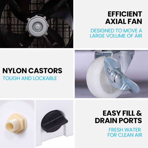 POLYCOOL 450W 80L Evaporative Air Cooler, Commercial Grade, Remote Control, Fan Polycool