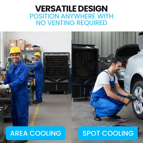 POLYCOOL 130L 750W Evaporative Air Cooler, Commercial Industrial Grade, Remote Control, Purifier, Fan Polycool