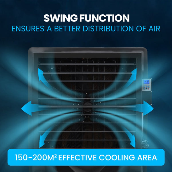 POLYCOOL 130L 750W Evaporative Air Cooler, Commercial Industrial Grade, Remote Control, Purifier, Fan Polycool
