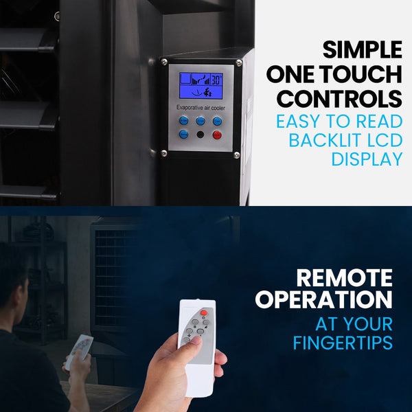 POLYCOOL 130L 750W Evaporative Air Cooler, Commercial Industrial Grade, Remote Control, Purifier, Fan Polycool